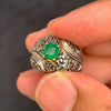 Top Quality Zambian Emerald Fine Ring Fashion Emerald Sterling Silver Ring Mens