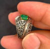 Top Quality Zambian Emerald Fine Ring Fashion Emerald Sterling Silver Ring Mens