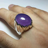 Xmas Gift Purple Yemeni Aqeeq Silver Ring Shefat Ul Abd Ring Christmas Ring Mens