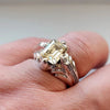 Yellow Zirconium Sterling Silver Ring Real Zircon Fine Ring Mens Zirconium Ring