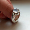 Xmas Gift Moonstone Sterling Silver Ring Real Moonstone Fine Silver Gems Ring