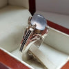 Xmas Gift Moonstone Sterling Silver Ring Real Moonstone Fine Silver Gems Ring