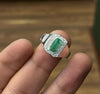 Panjshir Emerald Stone Sterling Silver Ring Valentine Gift Emerald Ring Zamurd