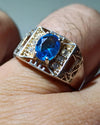 Original Blue Topaz Sterling Silver Fine Ring Natural Blue Topaz Silver Ring