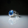 Round Shape Blue Topaz Silver Ring Xmas Gift Ring Natural Blue Topaz Silver Ring