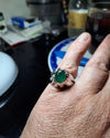 Xmas Gift Natural Zambian Emerald Sterling Silver Ring Real Zamurd Emerald Ring