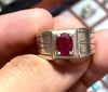 Natural Ruby Stone Fashion Ring Red Ruby Stone Ring For Men Real Ruby Fine Ring