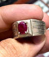 Natural Ruby Stone Fashion Ring Red Ruby Stone Ring For Men Real Ruby Fine Ring