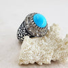 Natural Neeshapuri Feroza Fashion Ring Original Turquoise Fine Gemstone Ring Men