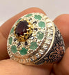 Real Garnet Original Zambian Emerald Zamurd Stone Ring Silver A Christmas Gift