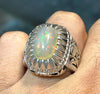 White Fire Water Opal Ring Ethiopian Fire Water Opal Ring Untreated Opal Ring