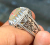 White Fire Water Opal Ring Ethiopian Fire Water Opal Ring Untreated Opal Ring