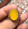 Yellow Stone Ring For Men Agate Stone Yellow Ring Zard Aqeeq Real Yellow Aqeeq