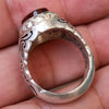 Original Brown Yemeni Aqeeq Blood Red Under light Sterling Silver Ring Real Akik