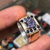 Top Quality Ceylon Sapphire Silver Ring Natural Ceylon Neelam Sapphire Ring Mens