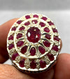 Mens Original Untreated African Ruby Multi Stone Ring Real Yaqoot Ruby Ring Mens