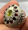 Original Real Peridot with Multi Garnet Gemstone Ring Christmas Gift For Mens