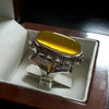 Original Yellow Zard Aqeeq Sterling Silver Ring Real Zard Yellow Silver Ring Men