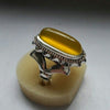 Original Yellow Zard Aqeeq Sterling Silver Ring Real Zard Yellow Silver Ring Men