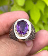 Original Emethest Stone Ring Unique Design Top Quality Real Amethyst Stone Ring