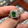 Zambian Mens Emerald Ring Zambian Emerald Fashion Ring Zambian Emerald Fine Ring