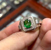 Zambian Mens Emerald Ring Zambian Emerald Fashion Ring Zambian Emerald Fine Ring