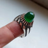 Xmas Gift Real Greenish Aqeeq Akik Haqeeq Yamani Sterling Silver Ring Shia Ring