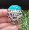 100% Genuine Neeshapuri Feroza Stone Sterling Silver Ring Real Turquoise Ring