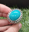 100% Genuine Neeshapuri Feroza Stone Sterling Silver Ring Real Turquoise Ring