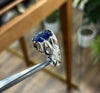 Natural Untreated African Blue Sapphire Neelam Stone Ring Xmas Gift Sapphire