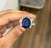 Natural Untreated African Blue Sapphire Neelam Stone Ring Xmas Gift Sapphire