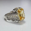 Xmas Gift Yellow Zirconium Silver Ring Original Mens Zirconium Zircon Fine Ring