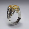 Xmas Gift Yellow Zirconium Silver Ring Original Mens Zirconium Zircon Fine Ring