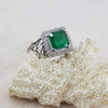 Original Swat Emerald Zamurd Vivid Green Fine Silver Ring Real Swat Emerald Ring