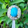 Natural Tuquoise Ring Top Quality AAA+ Genuine Turquoise Neeshapuri Feroza Ring