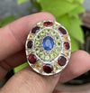 Natural Ceylon Sapphire Real Peridot with Garnet and Yellow Sapphire Multistone