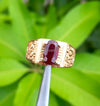 Natural Afghanistan Ruby Ring In 18k Solid Yellow Gold Unheated Untreated Ruby