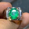 Top Class Natural Zambian Emerald Ring For Mens Unheated Untreated Real Gemstone