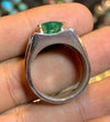 Top Class Natural Zambian Emerald Ring For Mens Unheated Untreated Real Gemstone