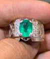 Original Top Quality Beautiful Zambian Emerald Zamurd Gemstone Ring For Mens