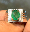 Zambian Emerald Ring Zambian Zamurd Stone Ring Real Mens Untreated Emerald Ring