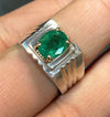 Zambian Emerald Ring Zambian Zamurd Stone Ring Real Mens Untreated Emerald Ring