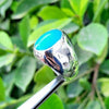 Mens Natural Tuquoise Stone Ring Untreated Real Turquoise Feroza Ring Neeshapuri