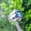 Royal Blue Ceylon Blue Sapphire Stone Ring Mens Real Ceylon Neelam Stone Ring