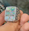 Natural Ethiopian Multistone Opal Stone Ring 100% Genuine Fire Opal Ring For Men