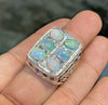 Natural Ethiopian Multistone Opal Stone Ring 100% Genuine Fire Opal Ring For Men