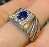 Original Ceylon Sapphire Stone Ring Real Ceylon Neelam Stone Ring Natural Neelam