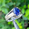 Natural Kashmiri Blue Sapphire Ring Royal Blue Color Original Kashmiri Neelam