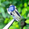 Natural Kashmiri Blue Sapphire Ring Royal Blue Color Original Kashmiri Neelam