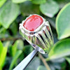 Real Marjan Islamic Ring For Mens Original Red Coral Stone Ring Natural Coral